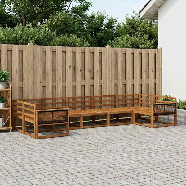 Комплект дивани за открито 7 pcs Натурално