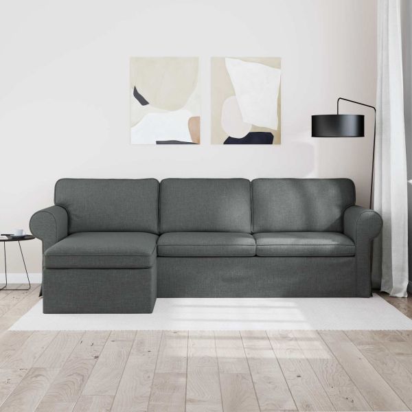 Диван Тъмен сив 245 x 138 x 80 см текстил