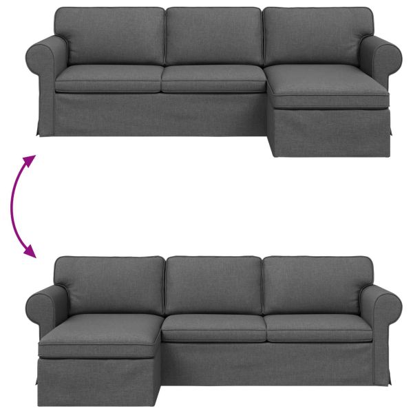 Диван Тъмен сив 245 x 138 x 80 см текстил