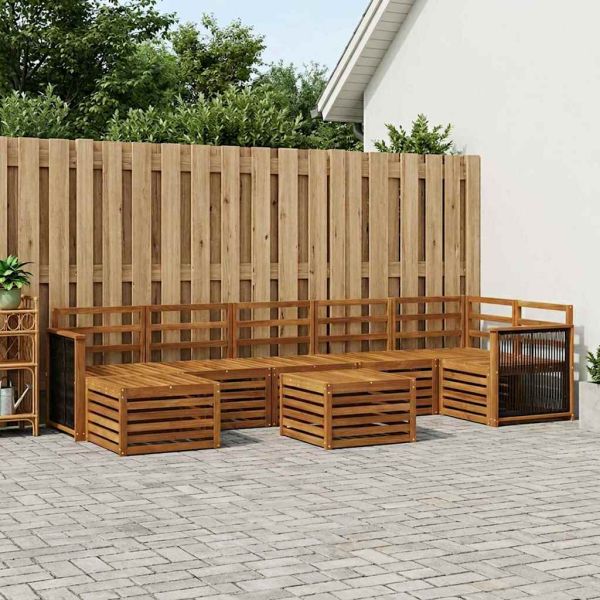 Комплект дивани за открито 7 pcs Натурално