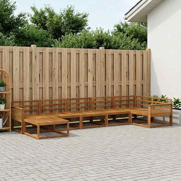 Комплект дивани за открито 7 pcs Натурално