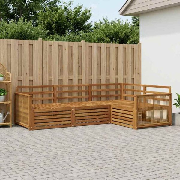 Комплект дивани за открито 4 pcs Натурално