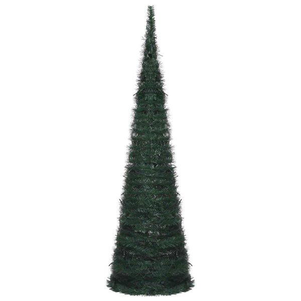 Коледно дърво with LED String Lights Зелен 150 x 150 cm ПВЦ