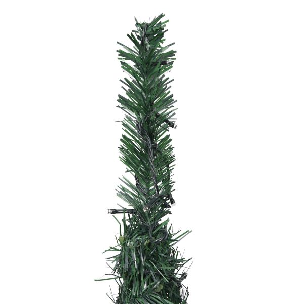 Коледно дърво with LED String Lights Зелен 150 x 150 cm ПВЦ