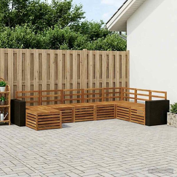 Комплект дивани за открито 8 pcs Натурално