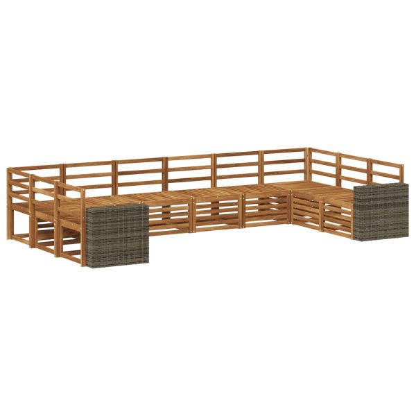 Комплект дивани за открито 10 pcs Натурално