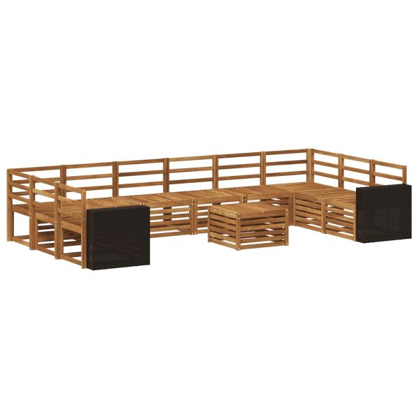 Комплект дивани за открито 11 pcs Натурално