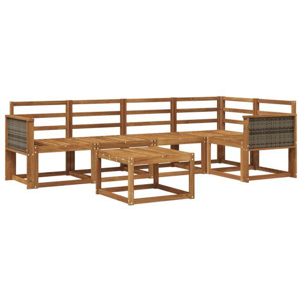 Комплект дивани за открито 6 pcs Натурално