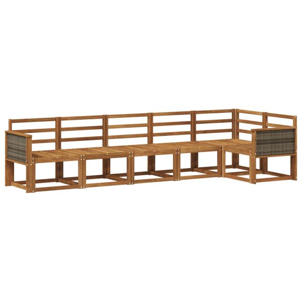 Комплект дивани за открито 6 pcs Натурално
