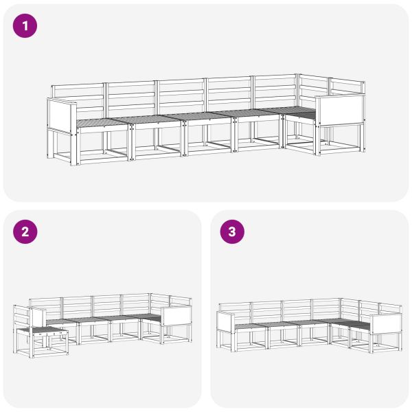 Комплект дивани за открито 6 pcs Натурално