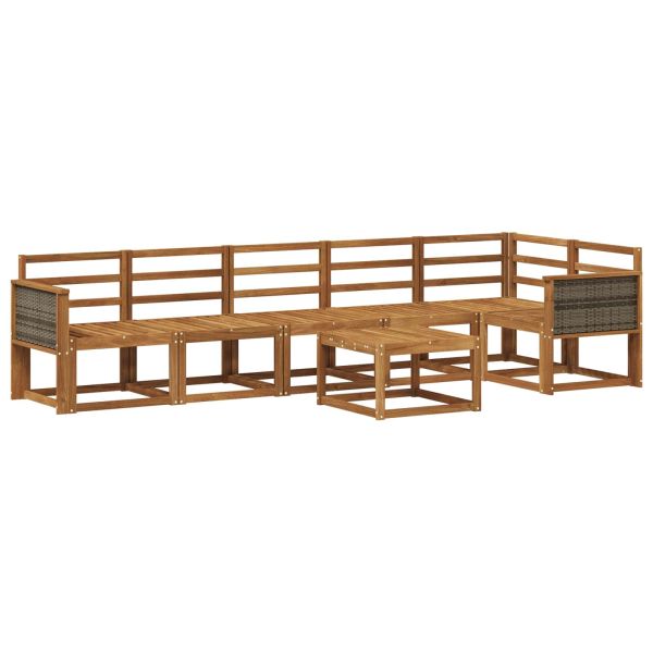 Комплект дивани за открито 7 pcs Натурално
