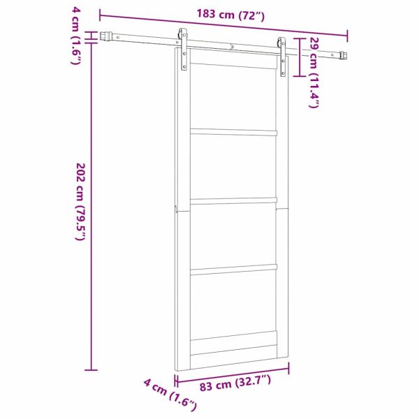 Преплъзваща се врата ORKDAL Бяло 83 x 202 см