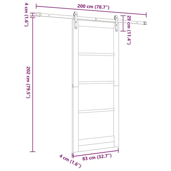 Преплъзваща се врата ORKDAL Бяло 83 x 202 см