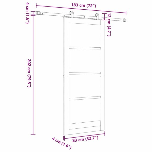 Преплъзваща се врата ORKDAL 83 x 202 см Бяло