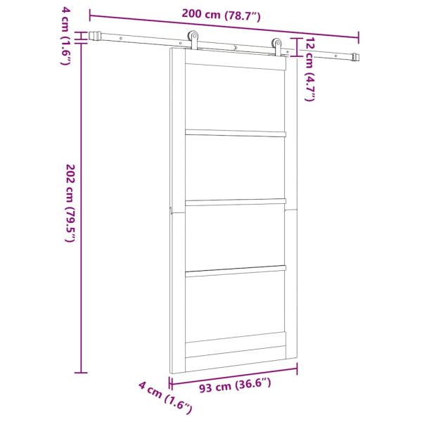 Преплъзваща се врата ORKDAL 93 x 202 см Бяло