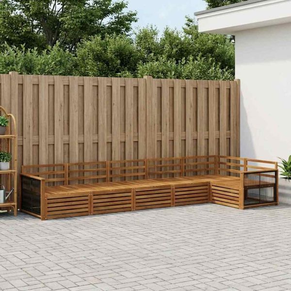 Комплект дивани за открито 6 pcs Натурално