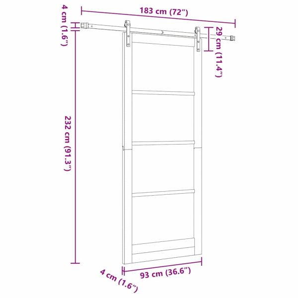 Преплъзваща се врата ORKDAL Бяло 93 x 232 см