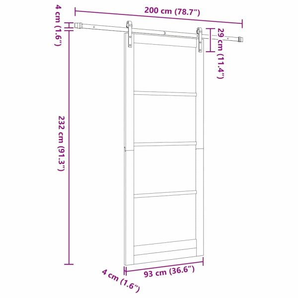 Преплъзваща се врата ORKDAL Бяло 93 x 232 см