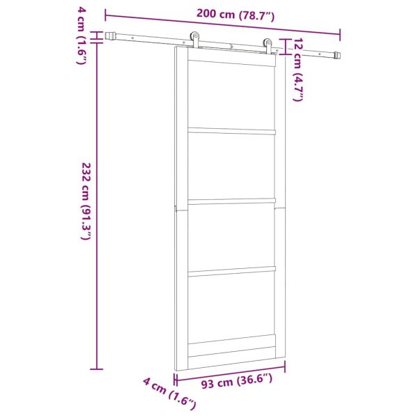 Преплъзваща се врата ORKDAL 93 x 232 см Бяло