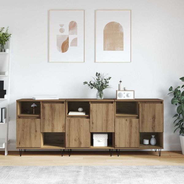 Служебен шкаф 3 pcs Дъб 60 x 35 x 70 cm
