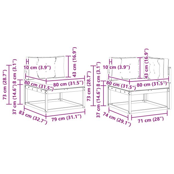 Комплект дивани за открито 4 бр. Натурален и Антрацит