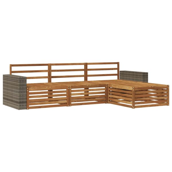 Комплект дивани за открито 4 pcs Натурално