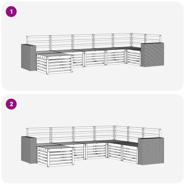Комплект секционен диван 7 pcs Натурално