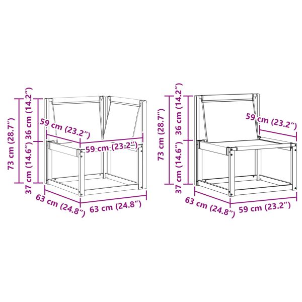 Комплект дивани за открито 4 бр. Бяло и черно