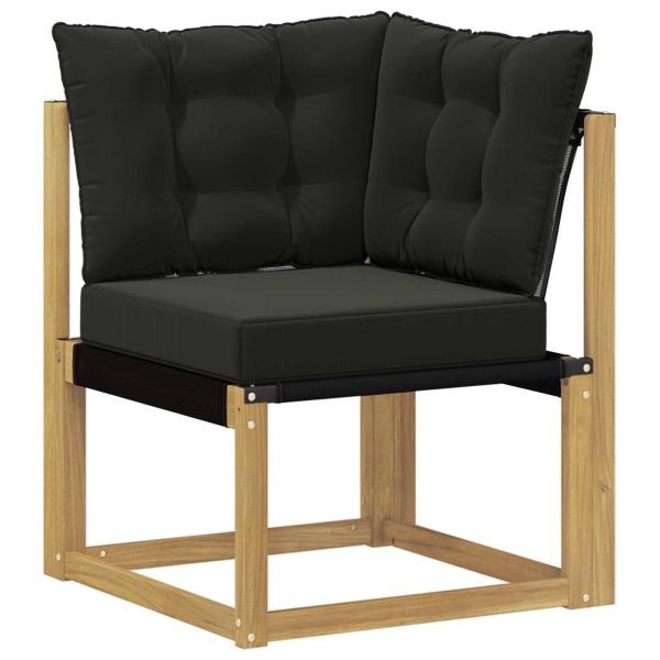 Комплект дивани за открито 6 бр. Бяло и черно