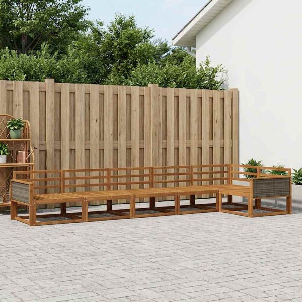 Комплект дивани за открито 6 pcs Натурално