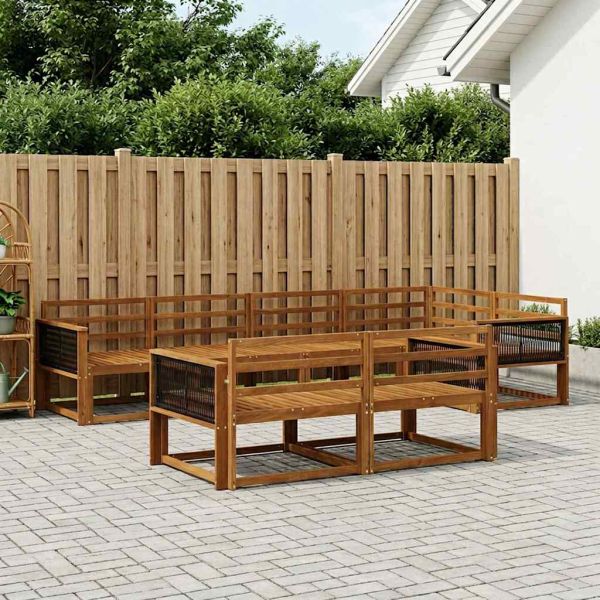 Комплект дивани за открито 8 pcs Натурално