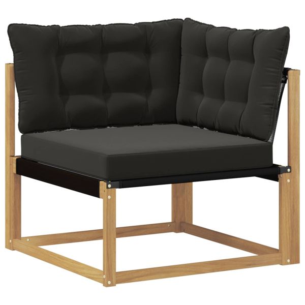 Комплект дивани за открито 6 бр. Бяло и черно