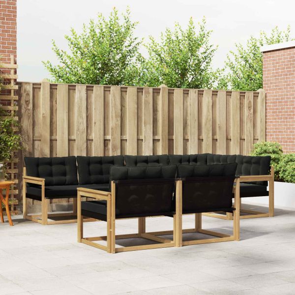 Комплект дивани за открито 7 бр. Бяло и черно