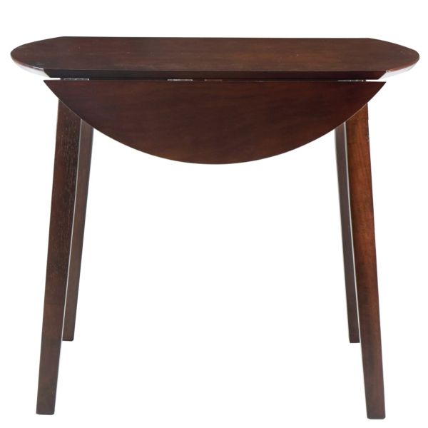 Трапезна маса с падащи плотове, кръгла, МДФ, кафява