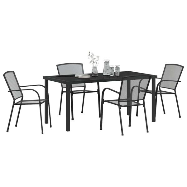 Комплект за хранене в градината 5 pcs Антрацит