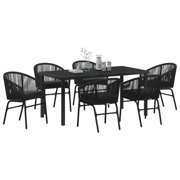 Комплект за хранене в градината 7 pcs Черно