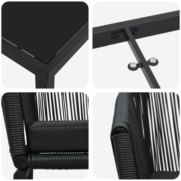 Комплект за хранене в градината 7 pcs Черно