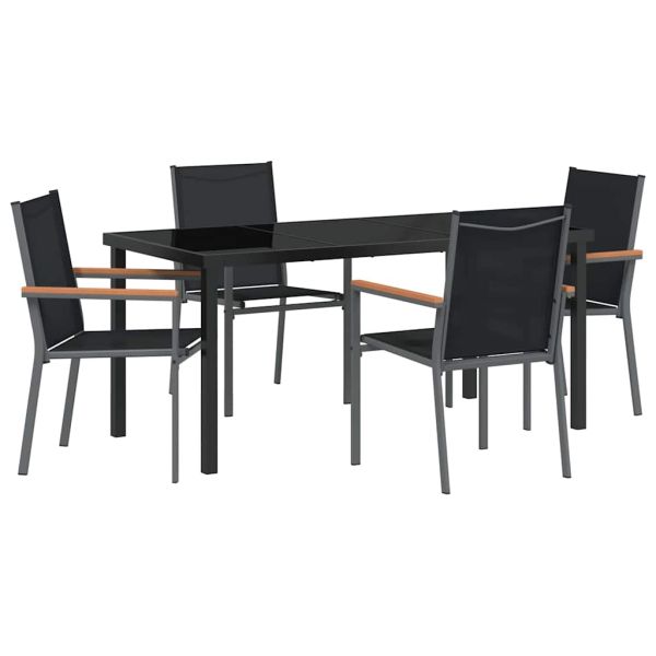 Комплект за хранене в градината 5 pcs Черно