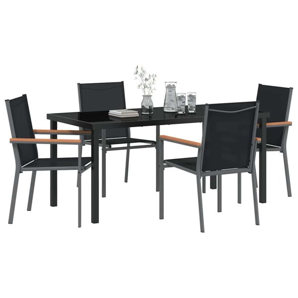 Комплект за хранене в градината 5 pcs Черно