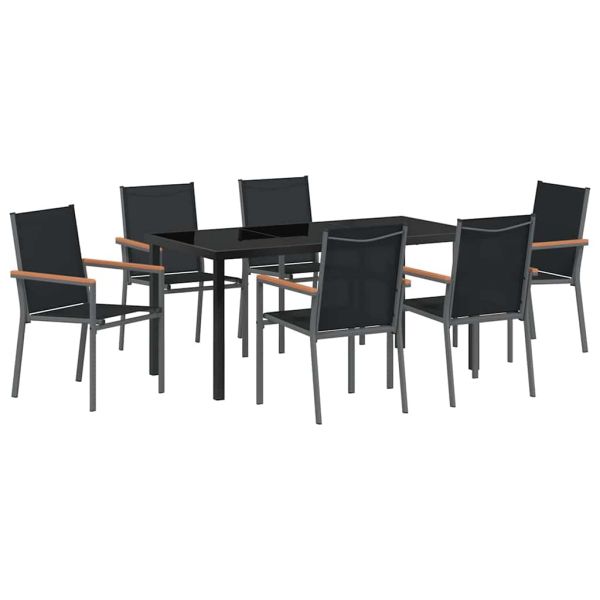 Комплект за хранене в градината 7 pcs Черно