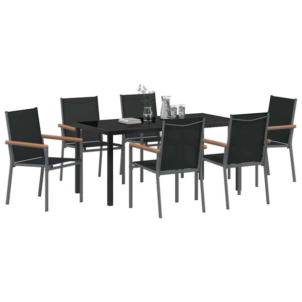 Комплект за хранене в градината 7 pcs Черно