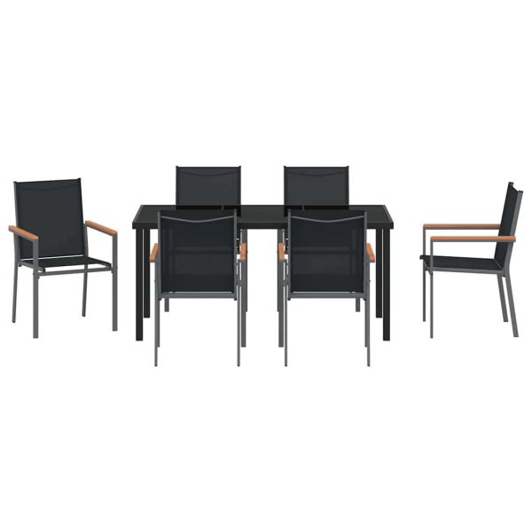 Комплект за хранене в градината 7 pcs Черно