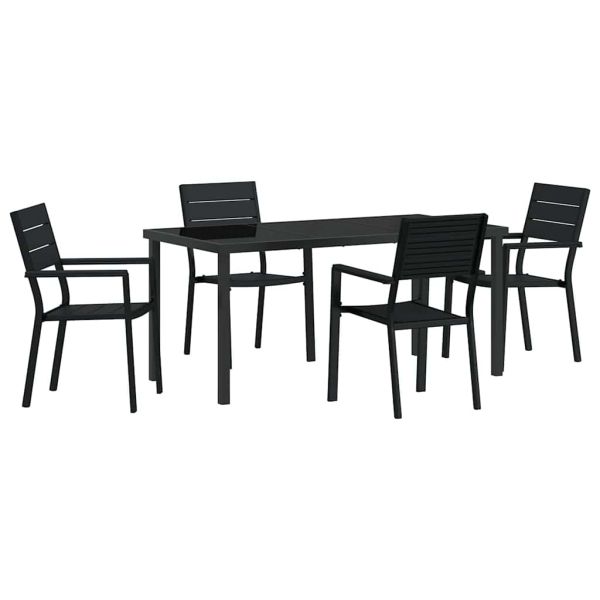 Комплект за хранене в градината 5 pcs Черно