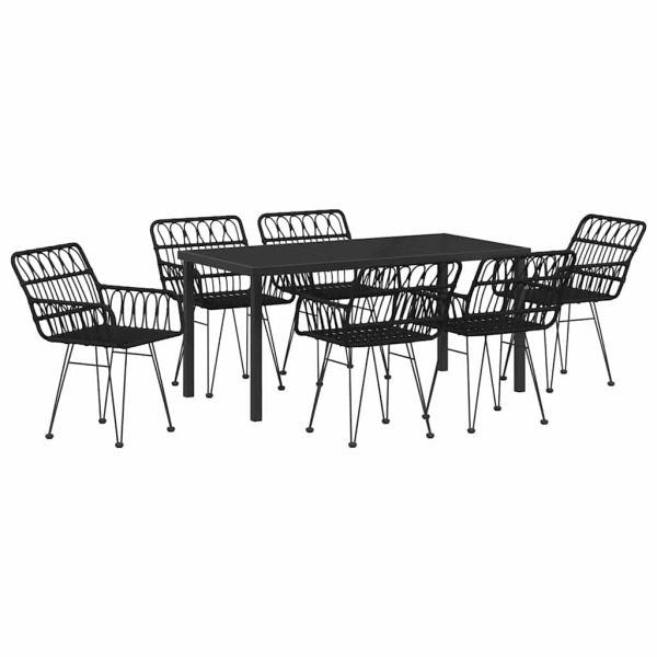 Комплект за хранене в градината 7 pcs Черно