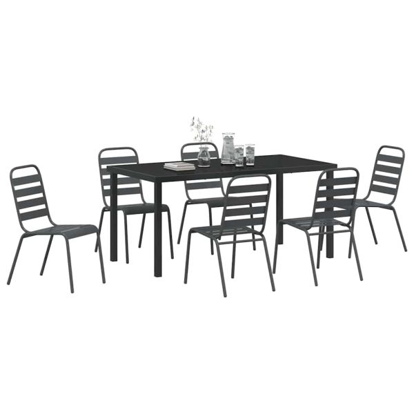 Комплект за хранене в градината 7 pcs Антрацит