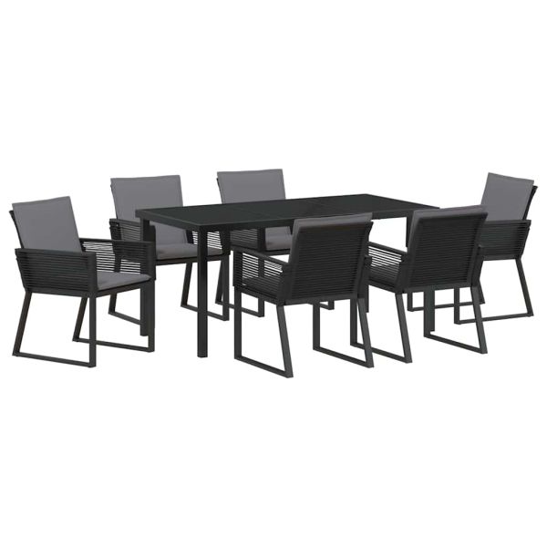 Комплект за хранене в градината 7 pcs Черно