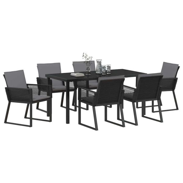 Комплект за хранене в градината 7 pcs Черно