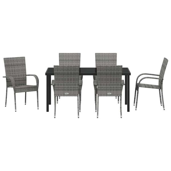 Комплект за хранене в градината 7 pcs Сив