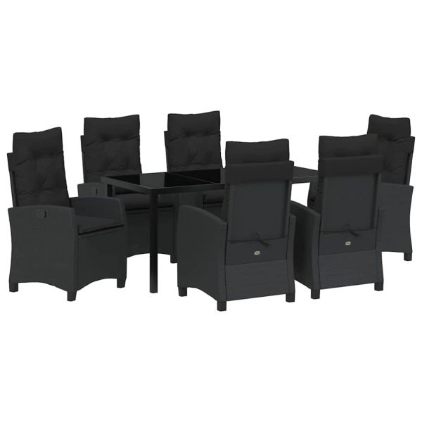 Комплект за хранене в градината 7 pcs Черно полиратан