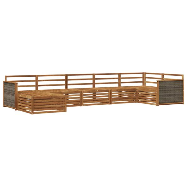 Комплект дивани за открито 7 pcs Натурално